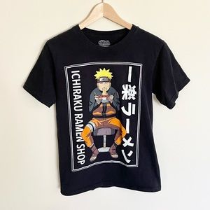 Naruto Shippuden Ichiraku Ramen Shop Black Graphic T Shirt Men’s size Small
